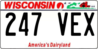 WI license plate 247VEX