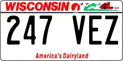 WI license plate 247VEZ