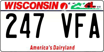 WI license plate 247VFA