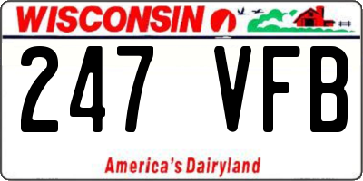WI license plate 247VFB