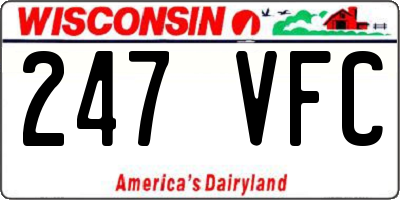 WI license plate 247VFC