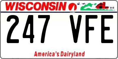 WI license plate 247VFE