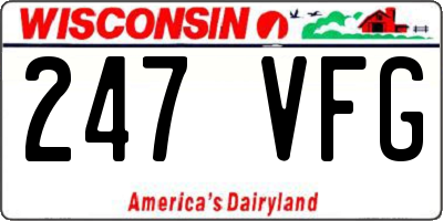 WI license plate 247VFG