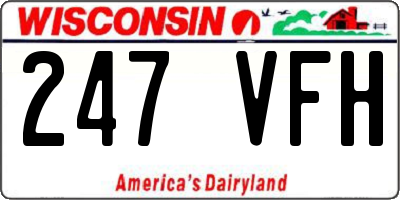 WI license plate 247VFH