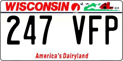 WI license plate 247VFP