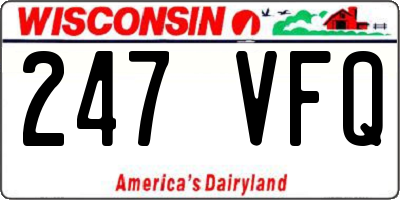 WI license plate 247VFQ