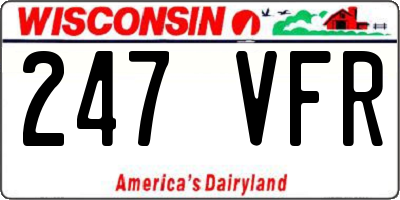 WI license plate 247VFR