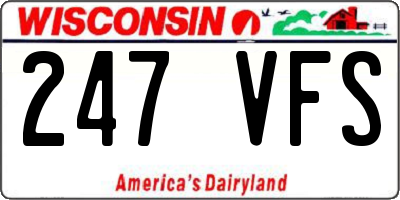 WI license plate 247VFS