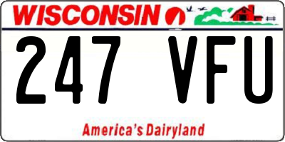WI license plate 247VFU