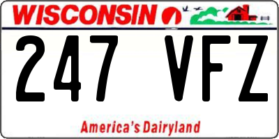 WI license plate 247VFZ