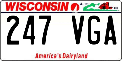 WI license plate 247VGA