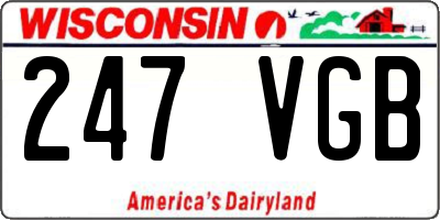 WI license plate 247VGB