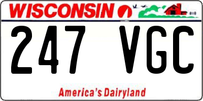 WI license plate 247VGC