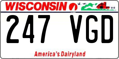WI license plate 247VGD