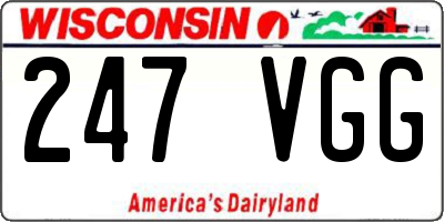 WI license plate 247VGG