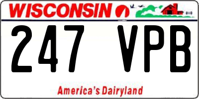 WI license plate 247VPB