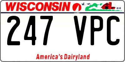 WI license plate 247VPC