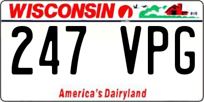 WI license plate 247VPG