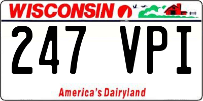 WI license plate 247VPI