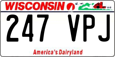WI license plate 247VPJ