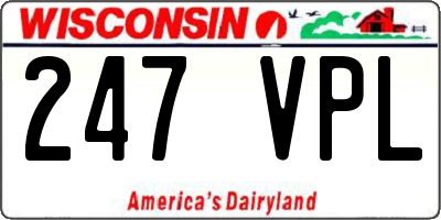 WI license plate 247VPL