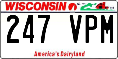 WI license plate 247VPM
