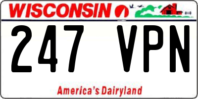 WI license plate 247VPN