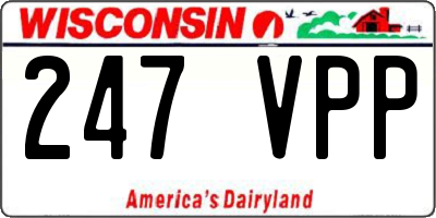WI license plate 247VPP