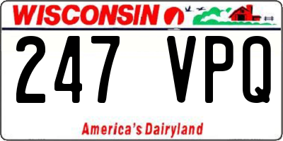 WI license plate 247VPQ