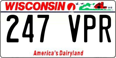 WI license plate 247VPR