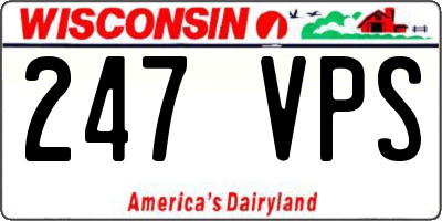 WI license plate 247VPS