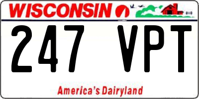 WI license plate 247VPT