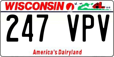 WI license plate 247VPV