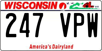 WI license plate 247VPW
