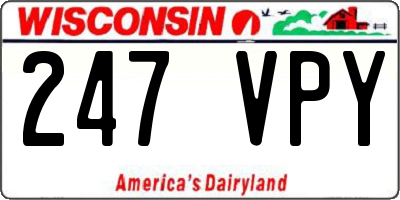 WI license plate 247VPY