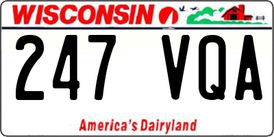 WI license plate 247VQA