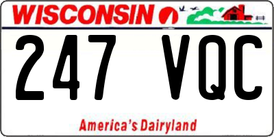 WI license plate 247VQC