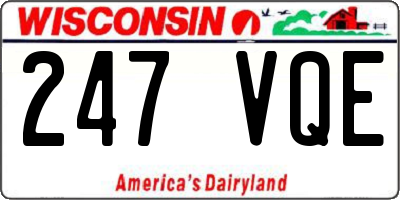 WI license plate 247VQE