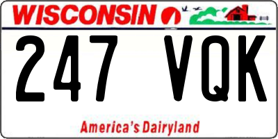 WI license plate 247VQK