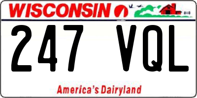 WI license plate 247VQL