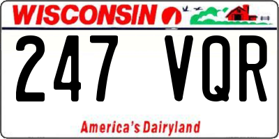 WI license plate 247VQR