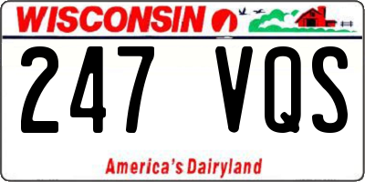WI license plate 247VQS