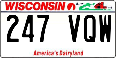 WI license plate 247VQW