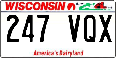 WI license plate 247VQX