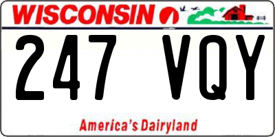 WI license plate 247VQY