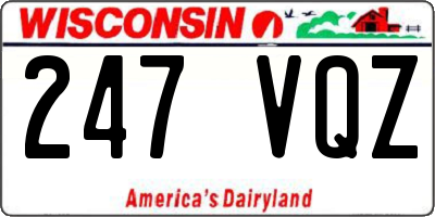 WI license plate 247VQZ