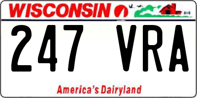 WI license plate 247VRA