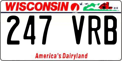 WI license plate 247VRB