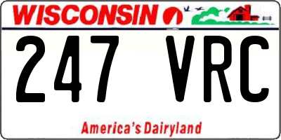 WI license plate 247VRC