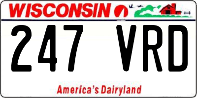 WI license plate 247VRD